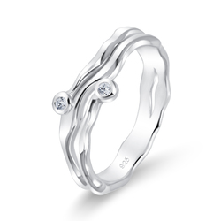 Beautiful Designed CZ Stone Silver Ring NSR-4053